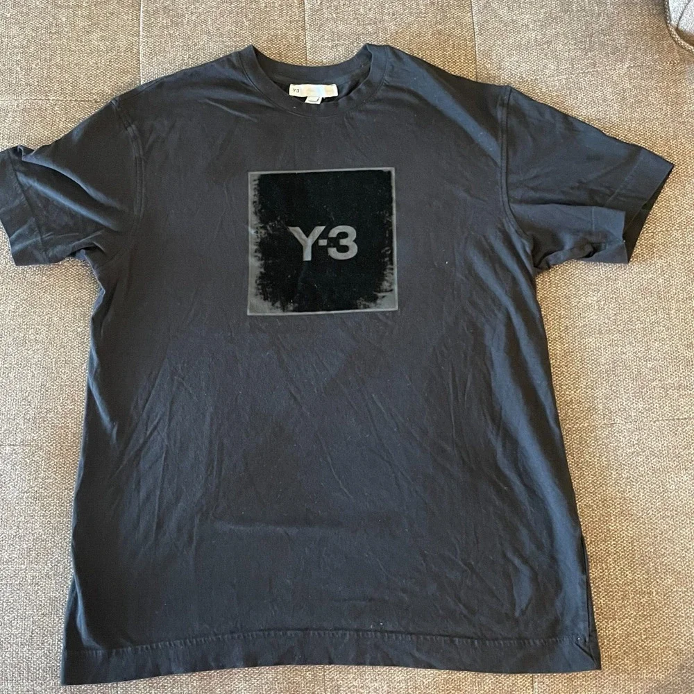 Y-3 Yamamoto Adidas black graphic Logo T-shirt men's size Large
